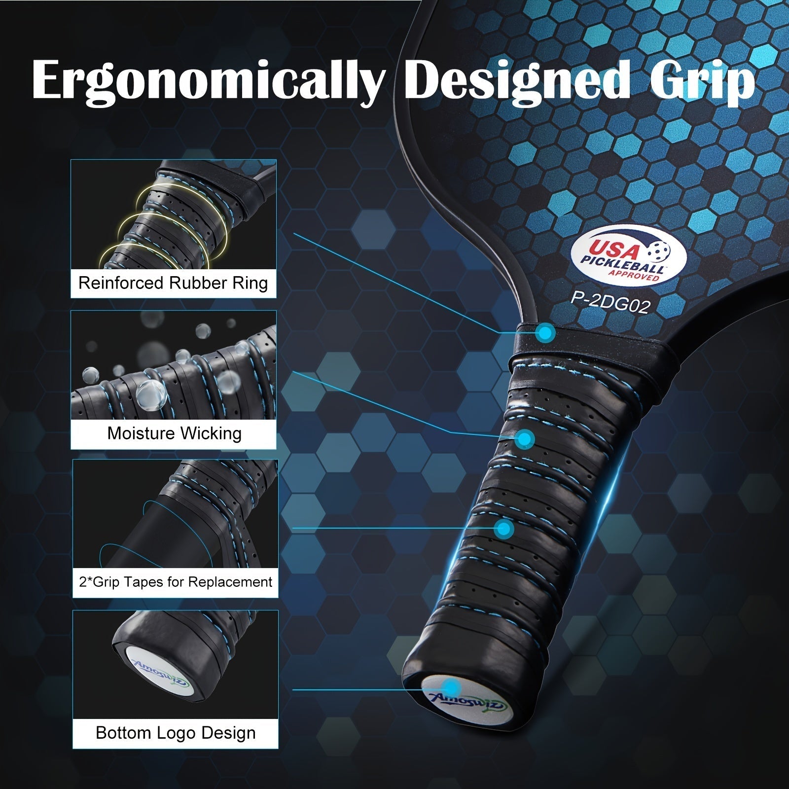 Pickleball Paddle Set 4-Pack Fiberglass Beginners