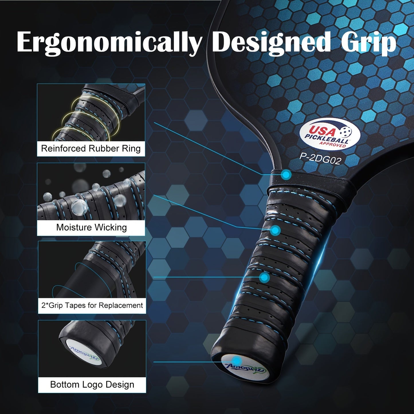 NNETM Pickleball Paddle Set 4-Pack Fiberglass Beginners