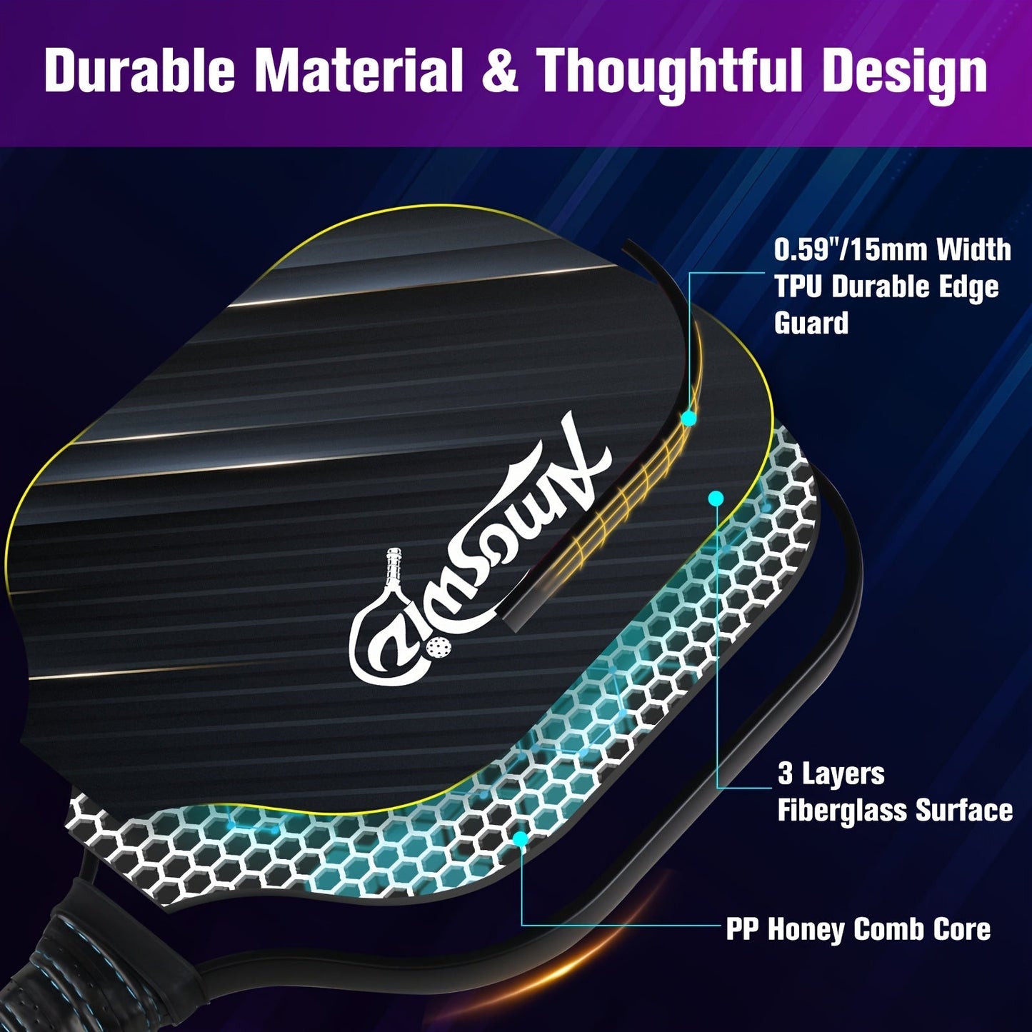 Pickleball Paddle Set with Balls & Bag (4pcs)