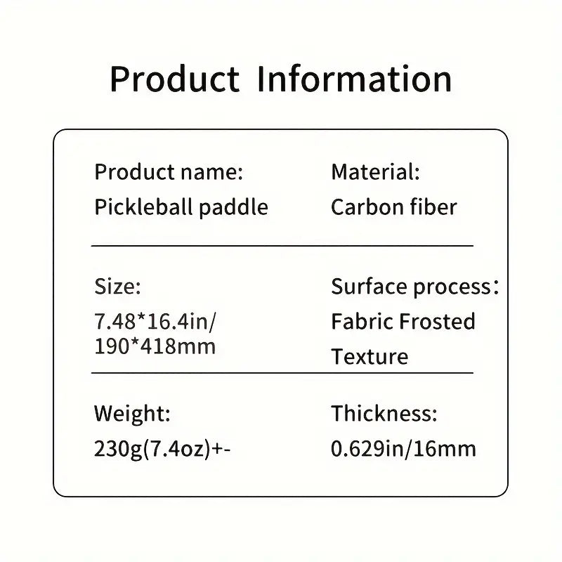 NNETM Ultra-Durable Carbon Fiber T700 Pickleball Paddle for Pro Performance