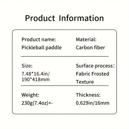 NNETM Ultra-Durable Carbon Fiber T700 Pickleball Paddle for Pro Performance