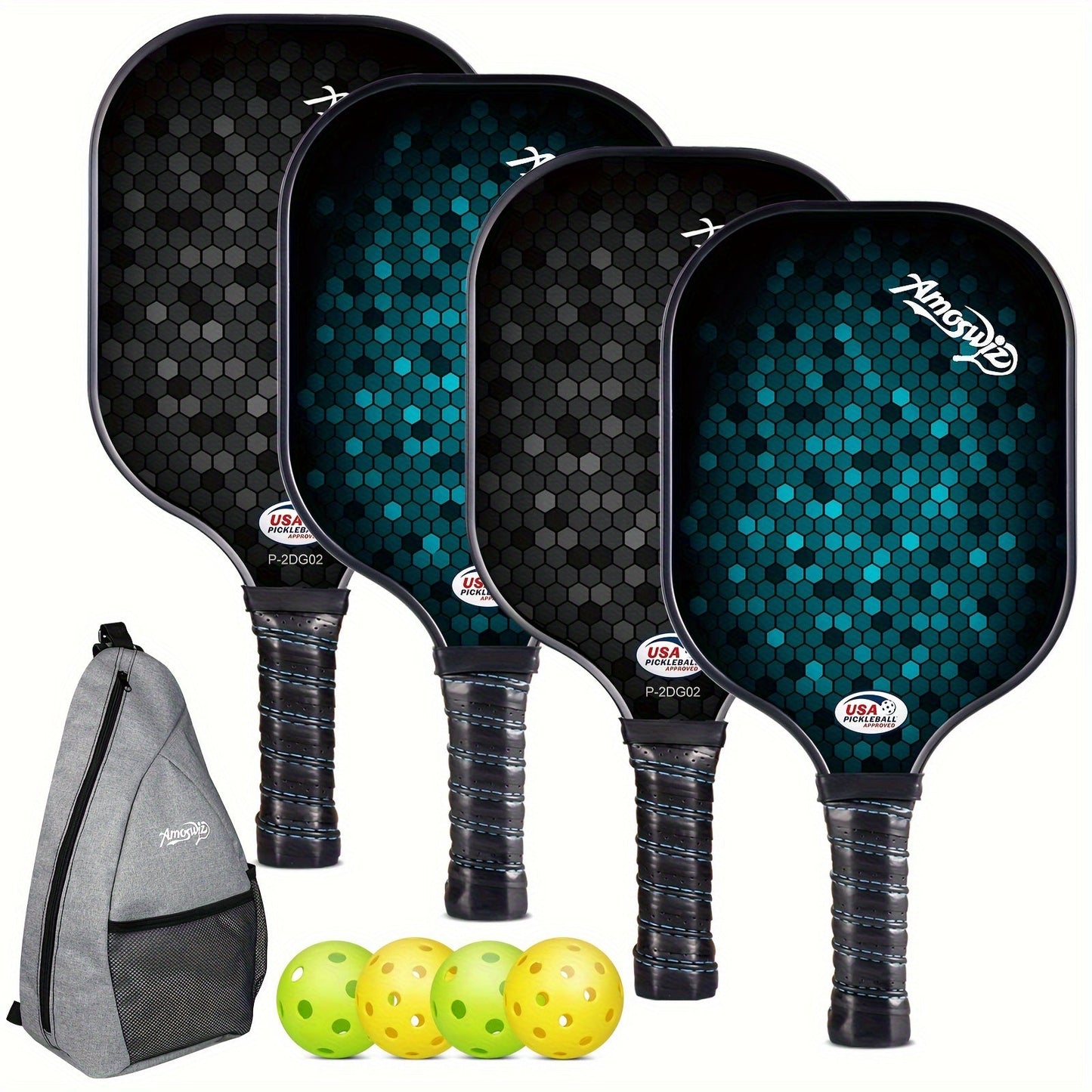 NNETM Pickleball Paddle Set 4-Pack Fiberglass Beginners