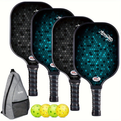 NNETM Pickleball Paddle Set 4-Pack Fiberglass Beginners