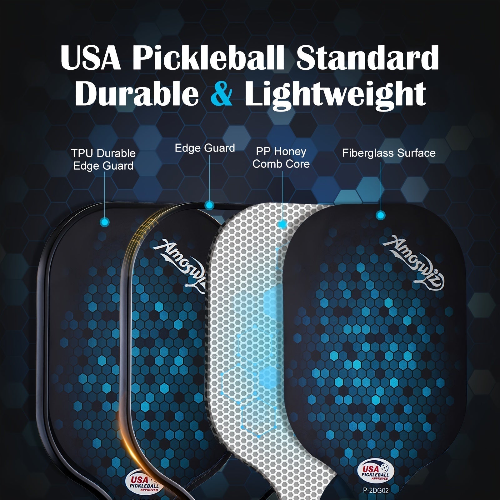 Pickleball Paddle Set 4-Pack Fiberglass Beginners