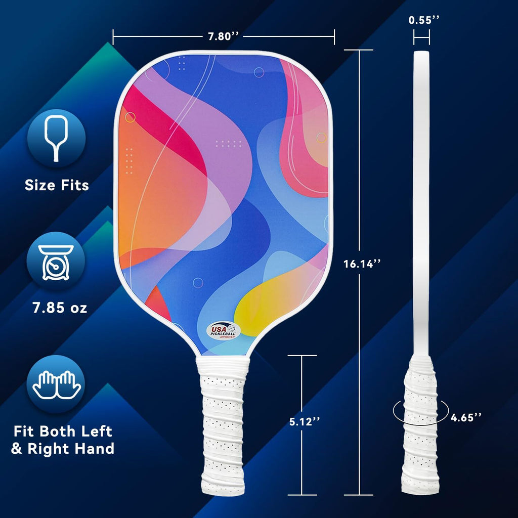 Pickleball Paddle Set with 4 Balls – Fiberglass Surface, Lightweight Grip | Indoor & Outdoor Play