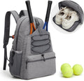 Backpack - Tennis Bag - Sports Bag - Waterproof Racket Bag - Suitable for multiple rackets with shoe compartment - Gray