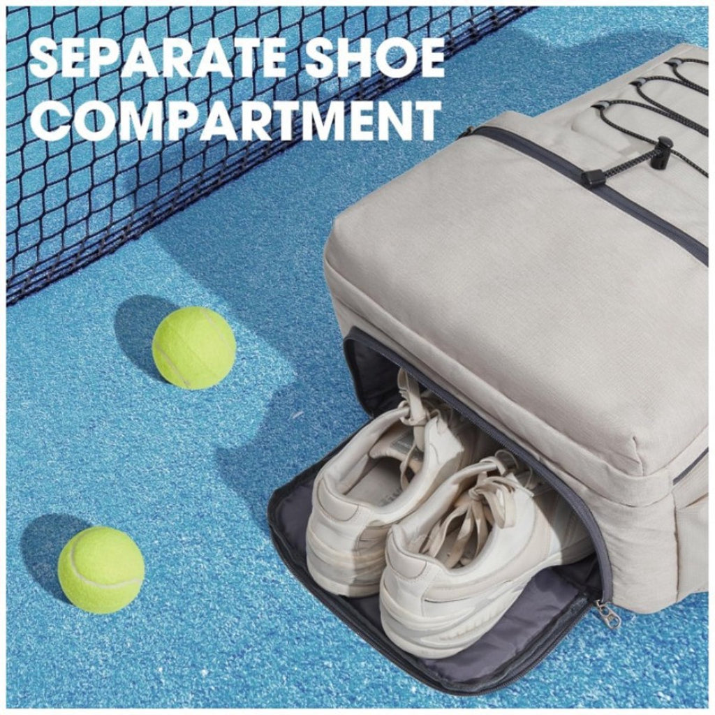 Backpack - Tennis Bag - Sports Bag - Waterproof Racket Bag - Suitable for multiple rackets with shoe compartment - Gray