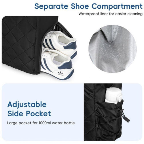 Backpack - Tennis Bag - Handbag - Sports Bag - Waterproof Racket Bag - Suitable for multiple rackets with shoe compartment - Beige