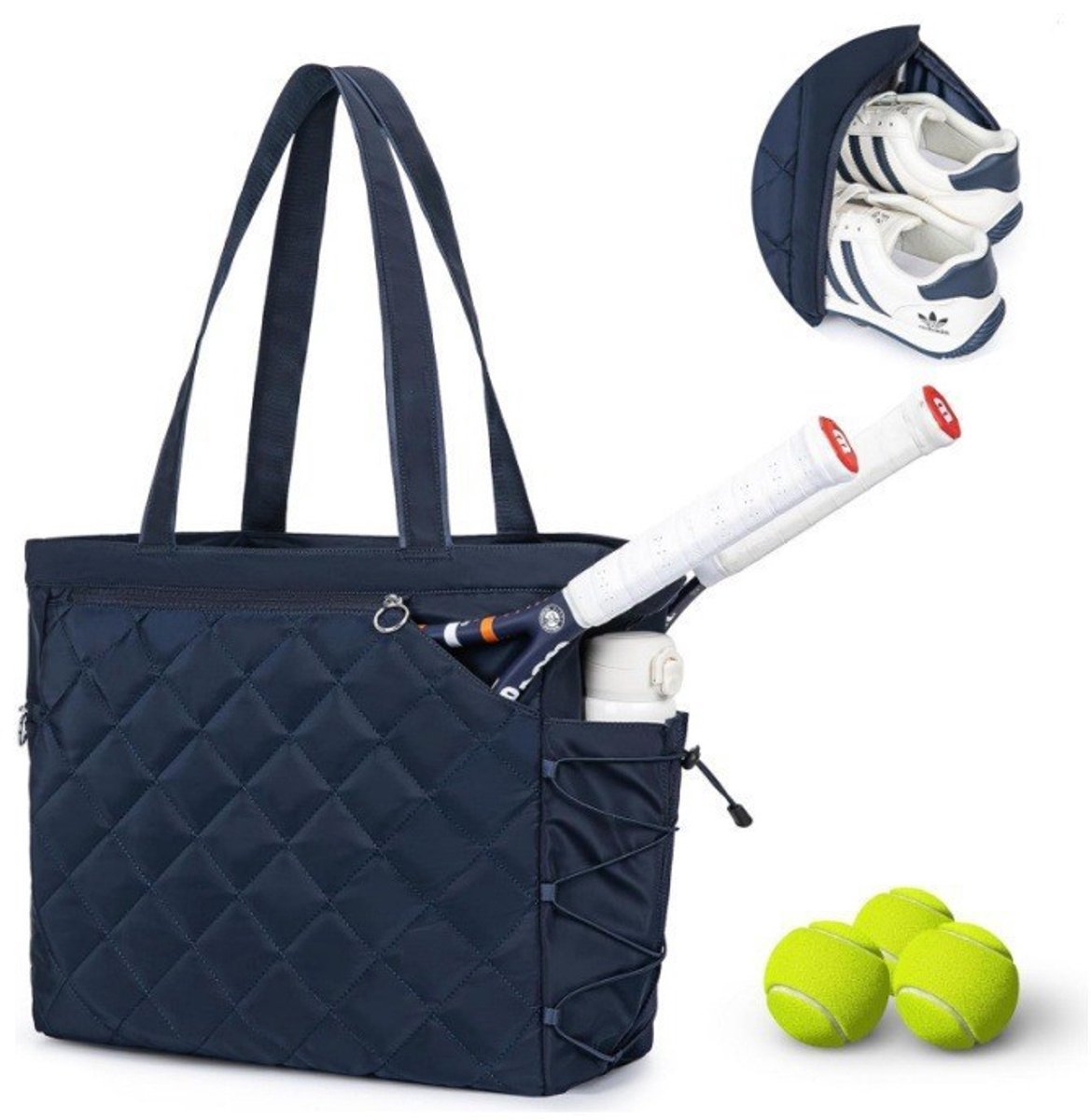 Backpack - Tennis Bag - Handbag - Sports Bag - Waterproof Racket Bag - Suitable for multiple rackets with shoe compartment - Blue