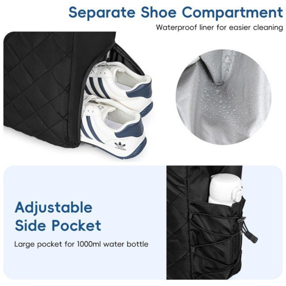 Backpack - Tennis Bag - Handbag - Sports Bag - Waterproof Racket Bag - Suitable for multiple rackets with shoe compartment - Blue