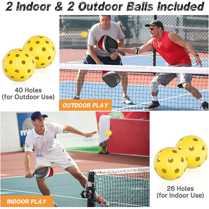 NNEDSZ Vintage Fiberglass Pickleball Paddle Set - Vibrant Design for Enhanced Gameplay