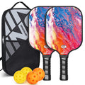 Pink Beach Fiberglass Pickleball Paddle Set - Vibrant Design for Enhanced Gameplay