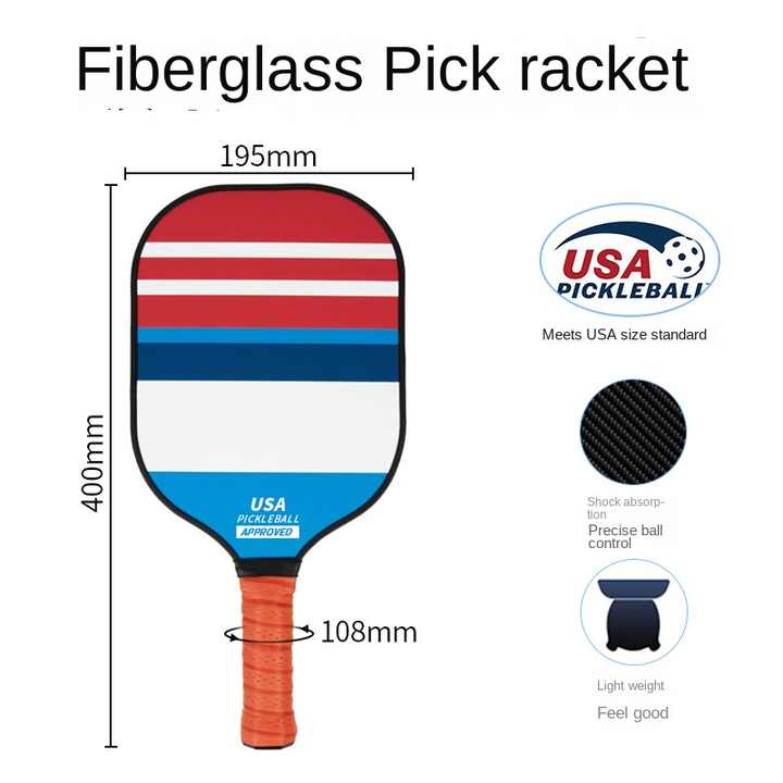 Style 3 Colorful  Geometric Patterns Fiberglass Pickleball Paddle Set - 2 Paddles, 4 Balls, and Portable Carry Bag for Outdoor Play