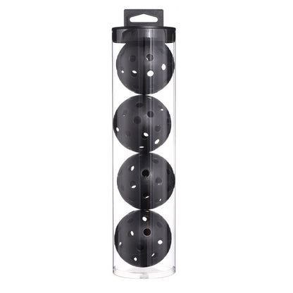 2 Tubes Black Outdoor Pickleball Balls 4-Pack - Durable 40-Hole Design with Carry Tube(8 balls in total)