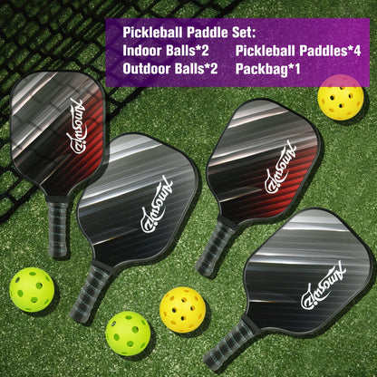 Pickleball Paddle Set with Balls & Bag (4pcs)