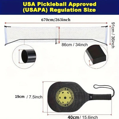 Portable Pickleball Net Set with Paddles