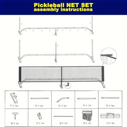 Portable Pickleball Net Set with Paddles